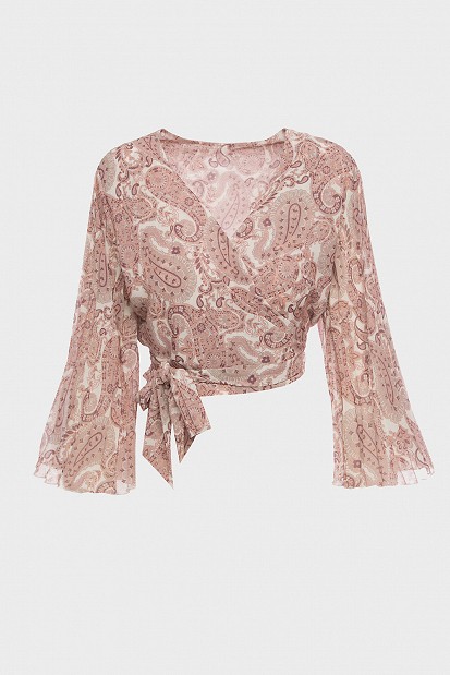 Wrap crop top with paisley print - Gold Label