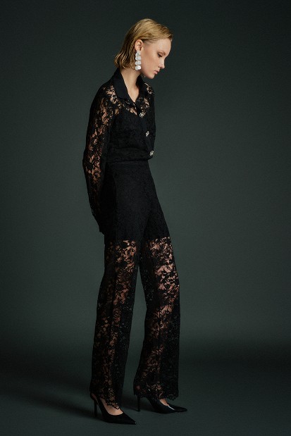 Semi-sheer lace trousers - Gold Label