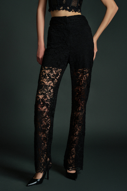 Semi-sheer lace trousers - Gold Label