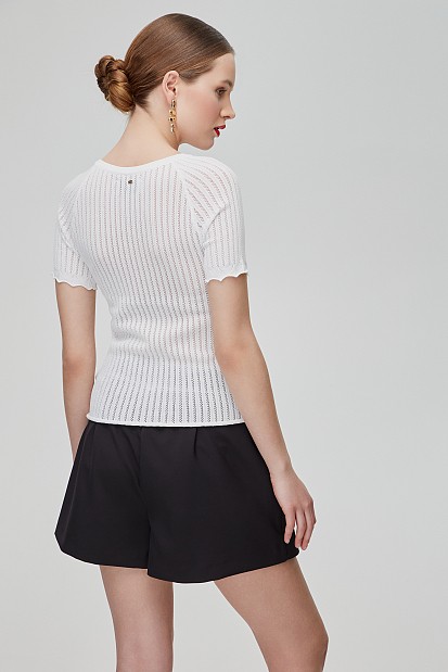 Knit shortsleeve blouse