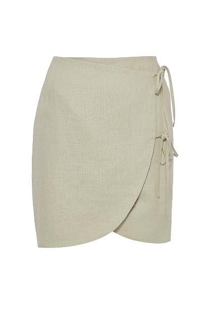 Falda mini de lino