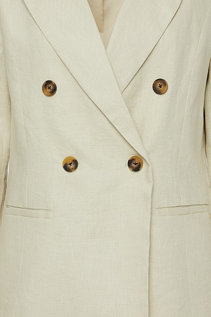 Linen double breasted blazer