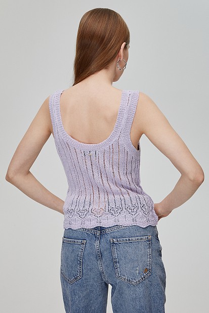 Knit sleeveless blouse
