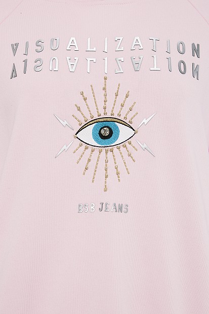 Sweatershirt with broderie design
