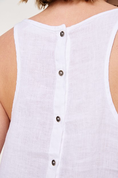 Λινή μπλούζα με κουμπιά στην πλάτη