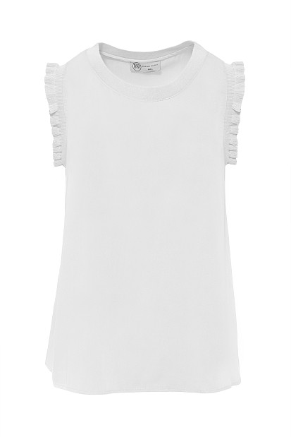 Sleeveless top with frills