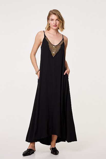 Maxi dress with beads