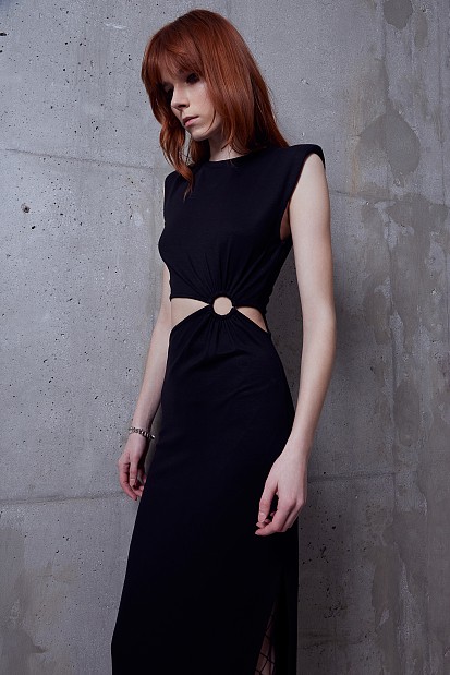 Cut out dress with slit