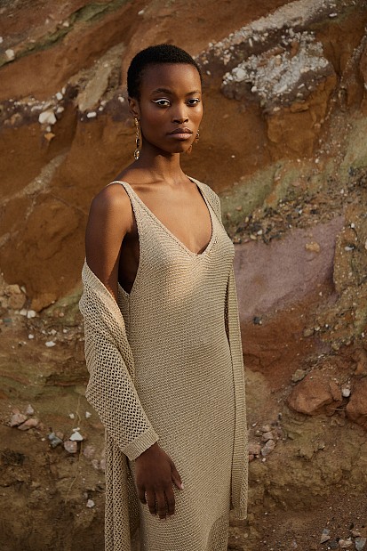 Maxi lurex knit dress