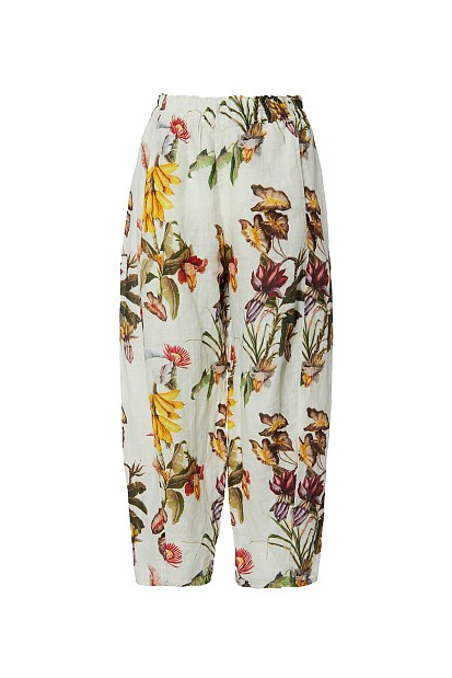 Linen floral trousers