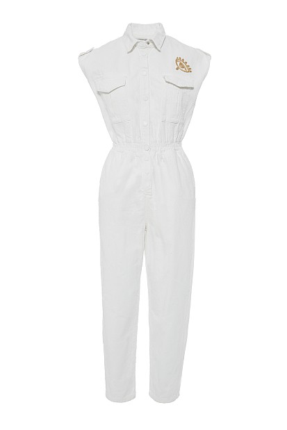 Denim jumpsuit with embossed touch