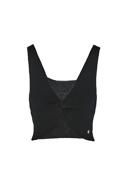 Knit crop top with knot design