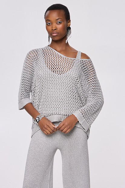 Lurex sweater in loose knit