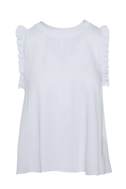 Αμάνικο τοπ με βολανάκι στα μανίκια