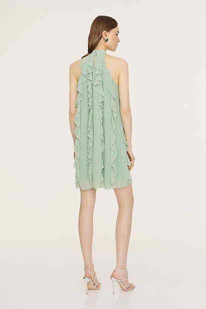 Mini halter dress with ruffles - Gold label