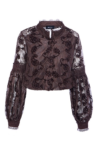 Longsleeves button up blouse with lace