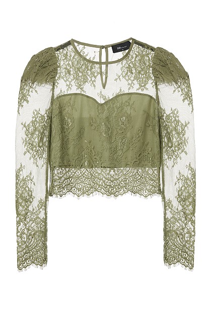 Crop blouse with lace