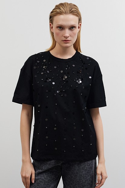 T-shirt with sequin details