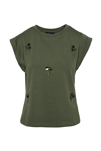 Short sleeves blouse with sequin