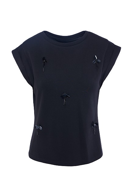 Short sleeves blouse with sequin