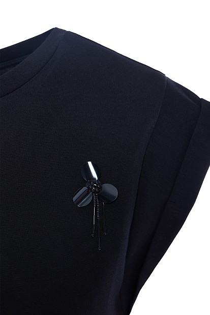 Short sleeves blouse with sequin