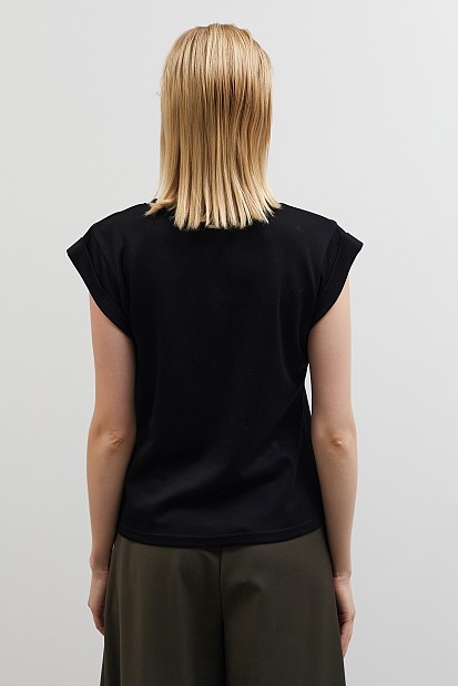 Short sleeves blouse with sequin