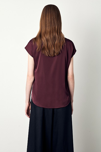 Satin V-neck top
