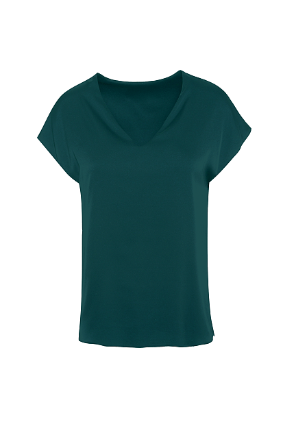 Satin V-neck top