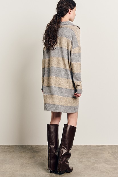 Mini striped knitted dress