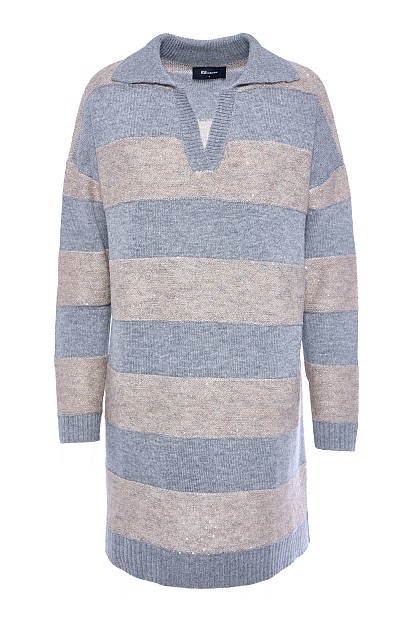 Mini striped knitted dress