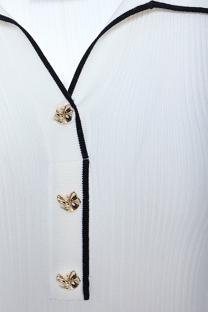 Mini rib dress with collar