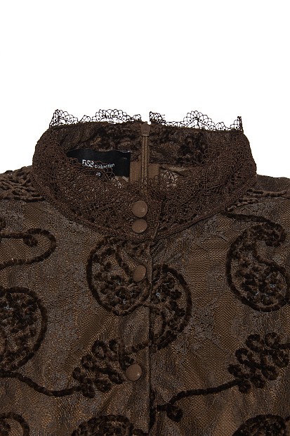 Mini embroidered dress with long sleeves