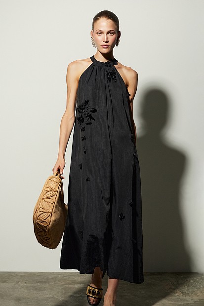 Maxi halter dress with flowers