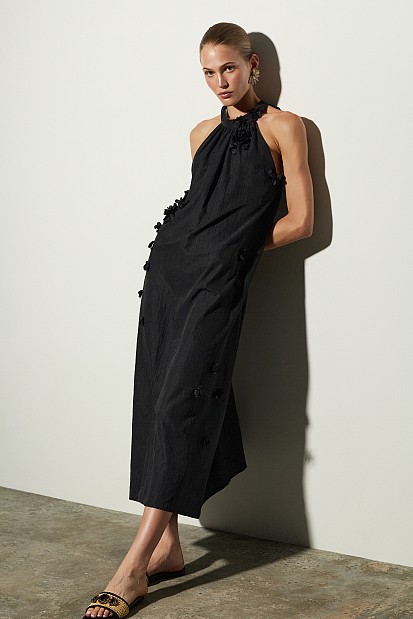 Maxi halter dress with flowers
