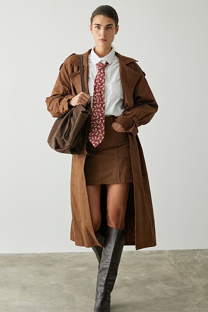 Mini suede skirt
