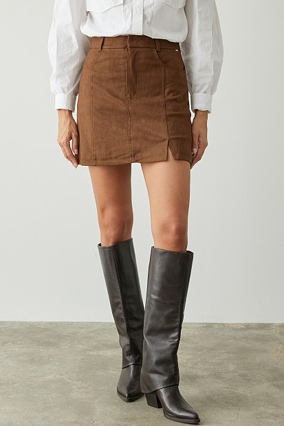 Mini suede skirt