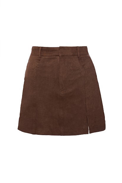 Mini suede skirt