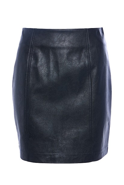 Mini leather look skirt