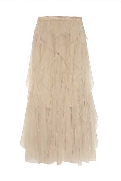 Μίντι φούστα με τούλι και βολάν