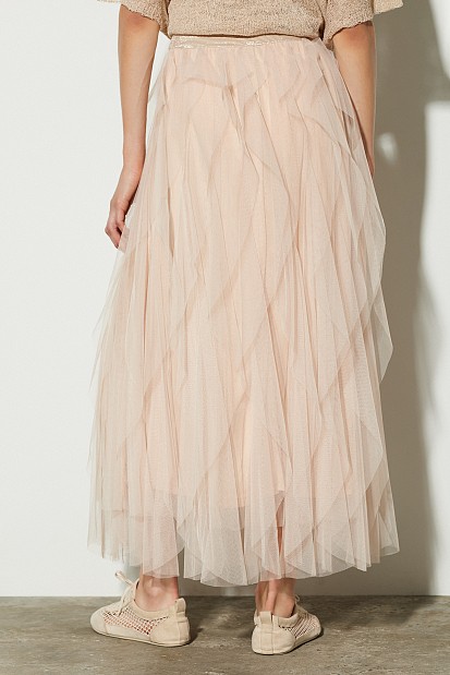 Μίντι φούστα με τούλι και βολάν