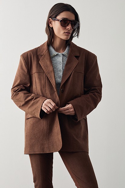 Suede look blazer