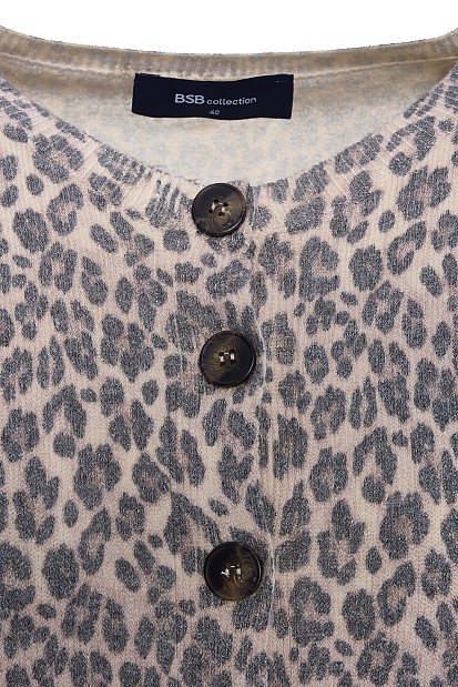 Knitted leopard print cardigan
