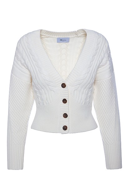 Knitted V cardigan with buttons