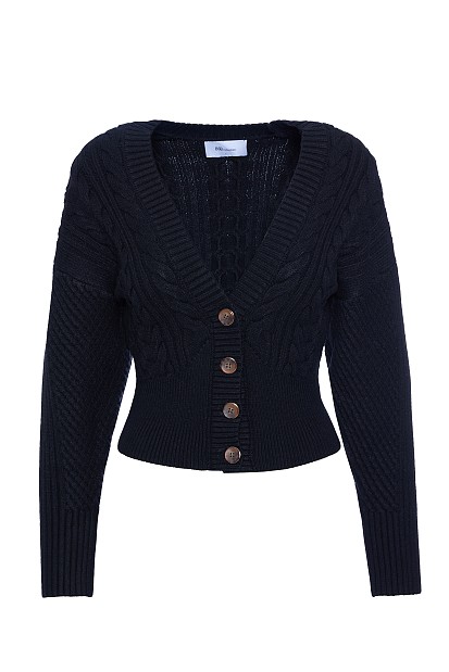 Knitted V cardigan with buttons