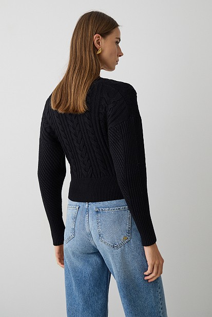 Knitted V cardigan with buttons