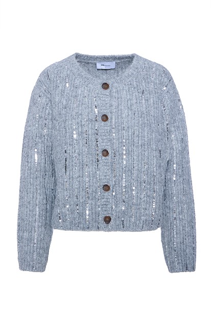 Sequined knitted cardigan