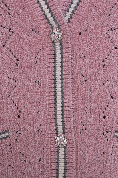 Knitted cardigan with stripe