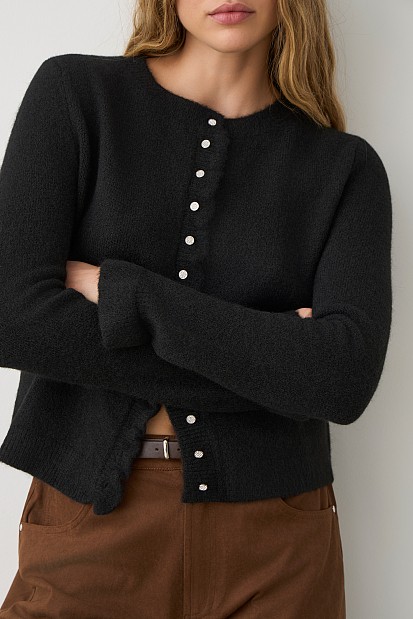 Cardigan with ruffles