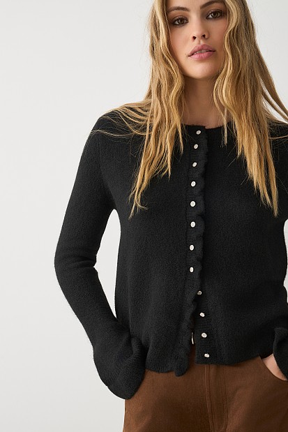 Cardigan with ruffles