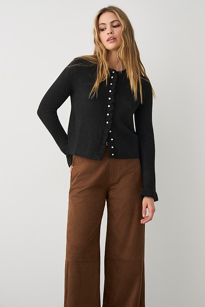 Cardigan with ruffles